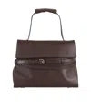Moschino Medium Tie Me Buckle-strap Handbag In Brown