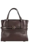 Moschino Small Tie Me Buckle-strap Tote Bag In Brown