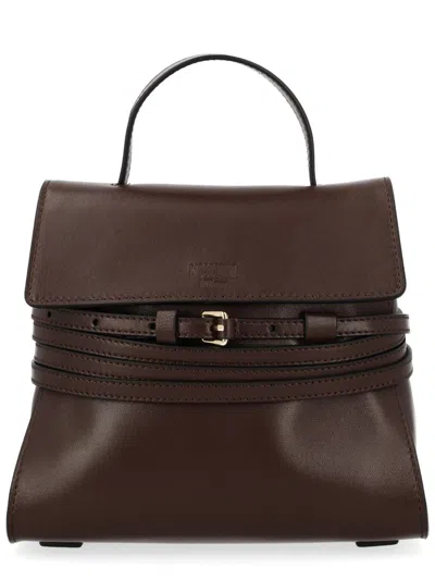 Moschino Mini Bag Top Handle Buckle Strap In Purple