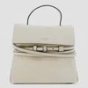 Moschino Light Beige Leather Top Handle Bag In Neutral