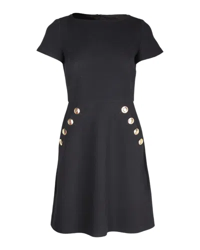 Moschino Boutique Button Detail Mini Dress In Black Polyester