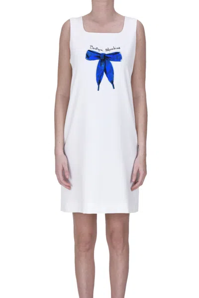 Moschino Boutique Cady Trapeze Dress In White