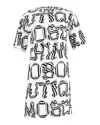 Moschino Boutique Logo T-shirt Dress In White Print Polyester In White