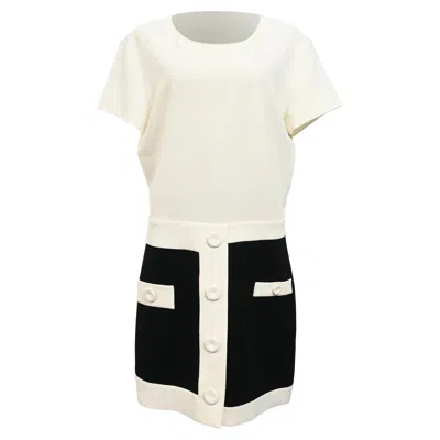 Moschino Boutique Monochrome Mini Dress In Black And White Triacetate