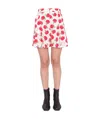 Moschino Boutique  Apple Printed High-waisted Shorts In Pink