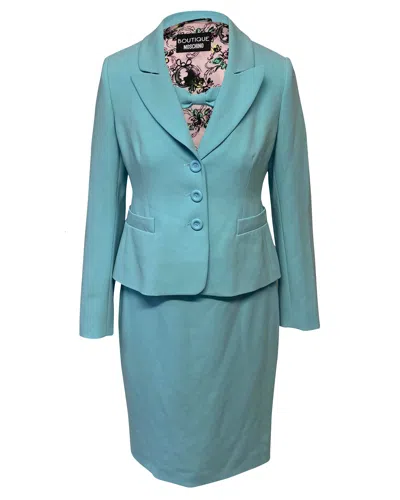 Moschino Boutique  Dress And Blazer Set In Blue Triacetate