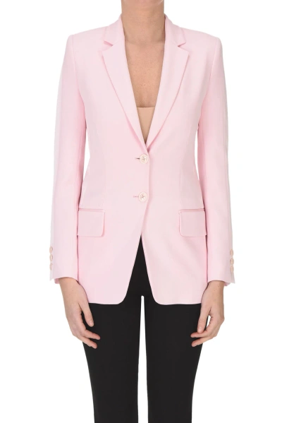 Moschino Boutique Satin Inserts Blazer In Pale Pink
