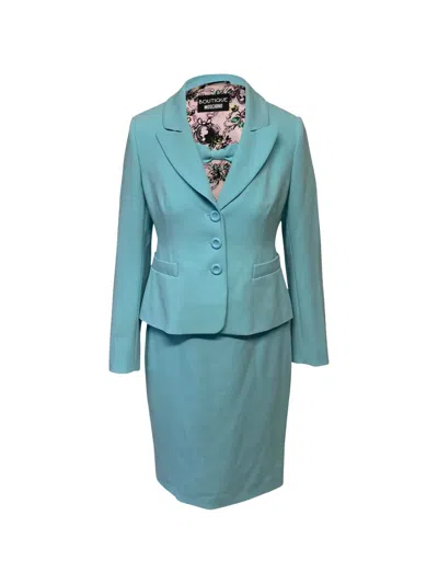 Pre-owned Moschino Bow Cut-out Blazer Set In Blue