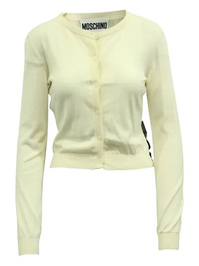 Pre-owned Moschino Bow-detail Knitted Cardigan In Neutral