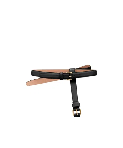 MOSCHINO BOW-DETAIL LEATHER BELT