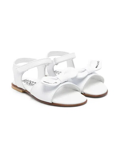 Moschino Kids' Bow-detail Sandals In White