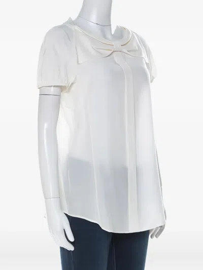 Pre-owned Moschino Bow-detail Short-sleeved Blouse