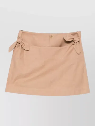 Moschino Bow Detail Shorts Mini Length Pockets In Brown