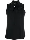 Moschino Bow-detail Sleeveless Blouse In Black