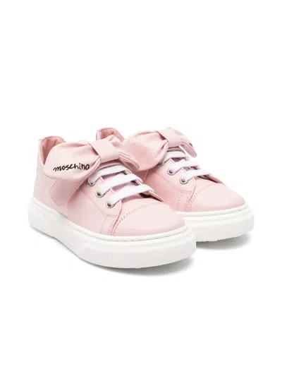 Moschino Kids' Bow-detail Sneakers In Pink