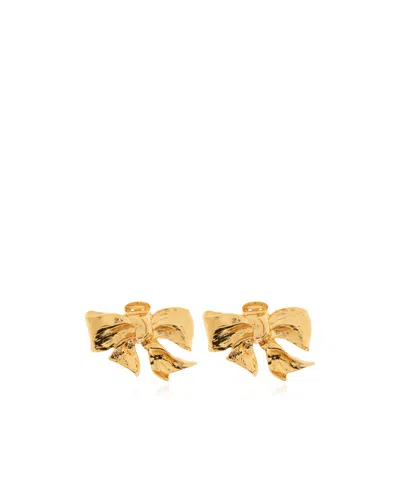 Moschino Bow Earrings In Gold