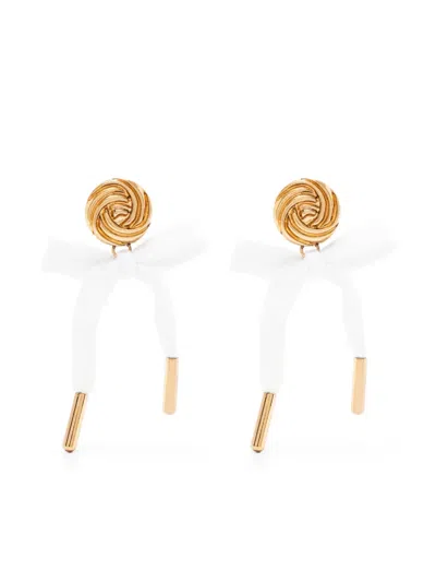 Moschino Bow-embellished Earrings In Multi Old Looking Go