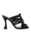 Moschino Bow Detail Curved Heel Mules In Black