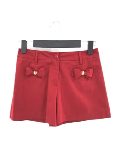 Moschino Bow Knot Decorative Shorts In Red