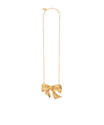 Moschino Bow Necklace In Gold