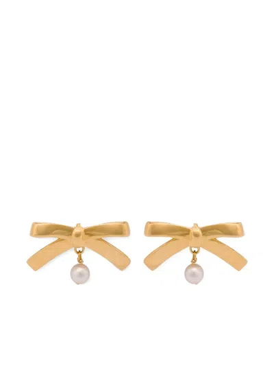 Moschino Bow-shaped Earrings In Gold
