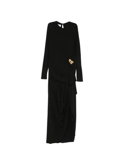 Moschino Bow-detail Maxi Dress In Black