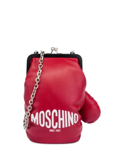 Moschino Boxing-glove-shape Chain-strap Shoulder Bag In Red
