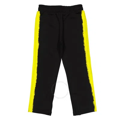 Moschino Kids'  Boys Black Cotton Logo Printed Track Pants