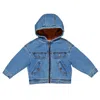 Moschino Logo-embossed Denim Jacket In Blue