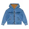 Moschino Logo-embossed Denim Jacket In Purple/blue