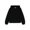 Moschino Boys Logo Embroidered Cotton Hoodie In Black