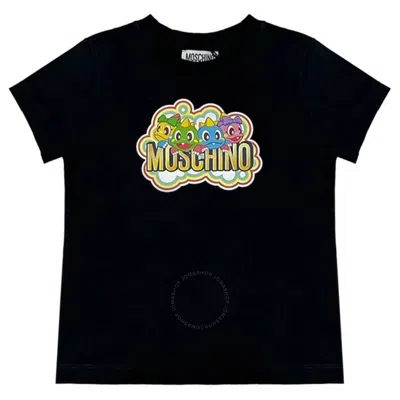 Moschino Boys Logo-print Crew Neck T-shirt In Black