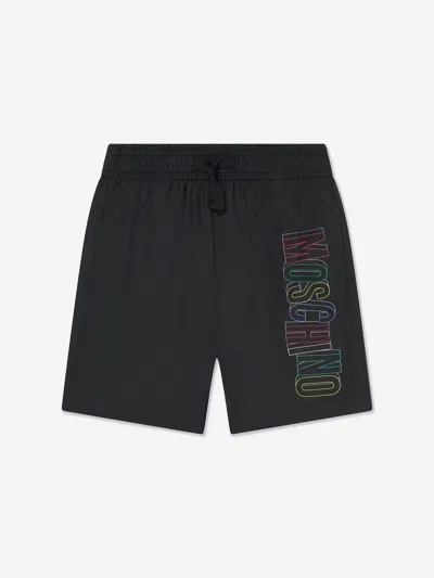 Moschino Kids' Logo-print Swim Shorts In Black