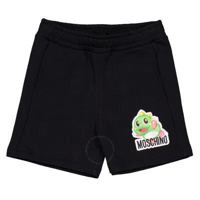 Moschino Kids'  Boys Puzzle Bobble Embroidred Shorts In Black