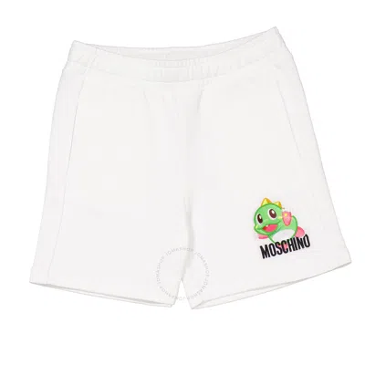 Moschino Kids'  Boys Puzzle Bobble Embroidred Shorts In White