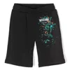 Moschino Logo-print Cotton Track Shorts In Black