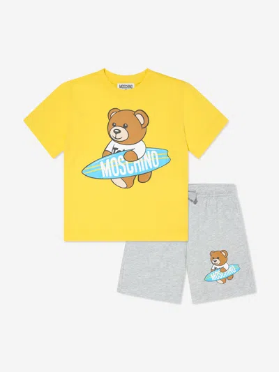 Moschino Babies' Boys T-shirt And Shorts Set In Multicoloured