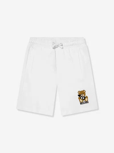 Moschino Boys Teddy Bear Logo Shorts In White