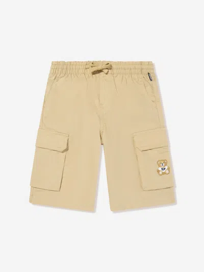 Moschino Boys Teddy Cargo Shorts In Beige