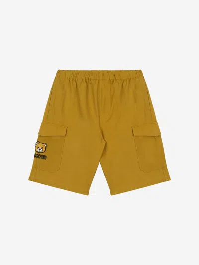 Moschino Kids' Teddy Bear Cotton-blend Cargo Shorts In Brown