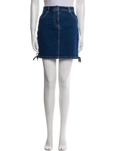 Pre-owned Moschino Braided Accents Mini Skirt In Blue