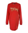 Moschino Brand Logo Dress In Red