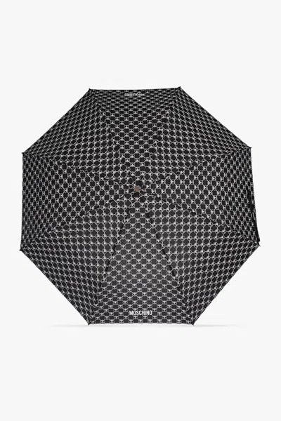 Moschino Monogram-print Umbrella In Black