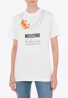 Moschino Oversized Cotton T-shirt With Playful Croissant Print In White