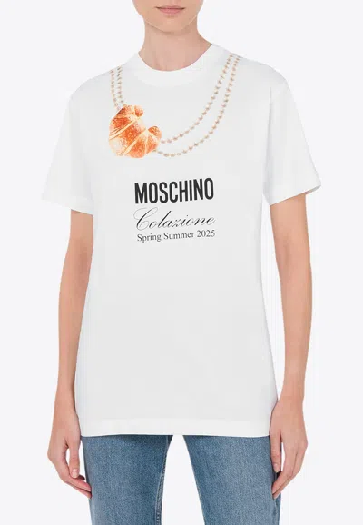 MOSCHINO BREAKFAST LOGO T-SHIRT