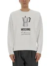 Moschino Morning Graphic Print Crew Neck Sweatshirt