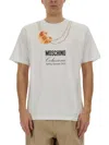 Moschino Crew Neck Graphic Print Short Sleeves T-shirt In White