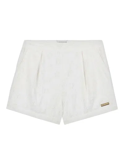 Moschino Kids' Broderie-anglaise Shorts In White