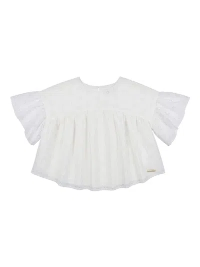 Moschino Kids' Broderie-anglaise Top In White