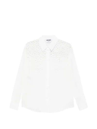 Moschino Broderie-anglaise Shirt In White